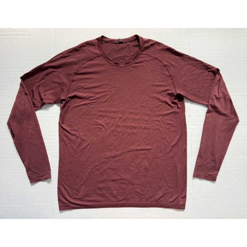 Lululemon Metal Vent Tech Long Sleeve Shirt Men's XL Burgundy Maroon Running